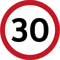 83. 30kph speed limit