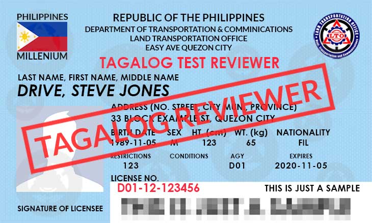 LTO Test Reviewer: Tagalog  LTO Exam Reviewer